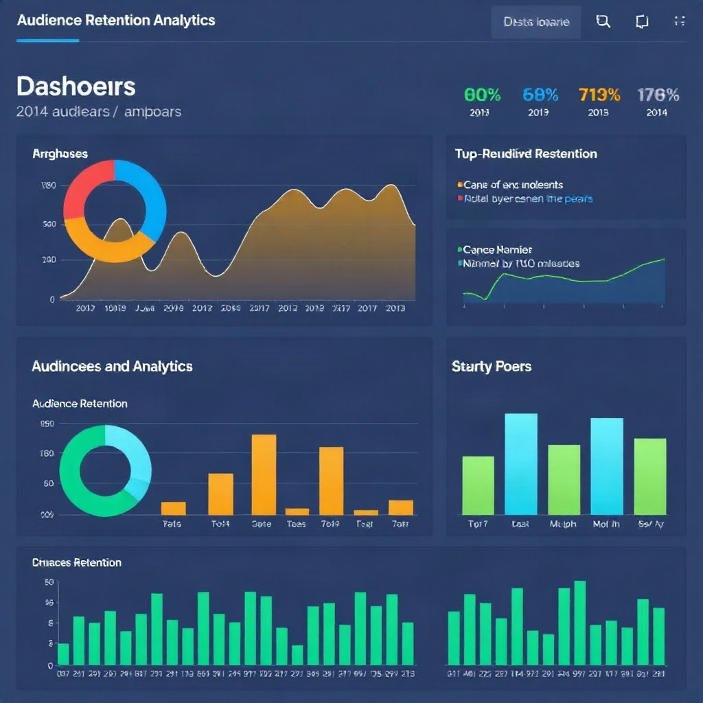 Data dashboard of audience retention analytics